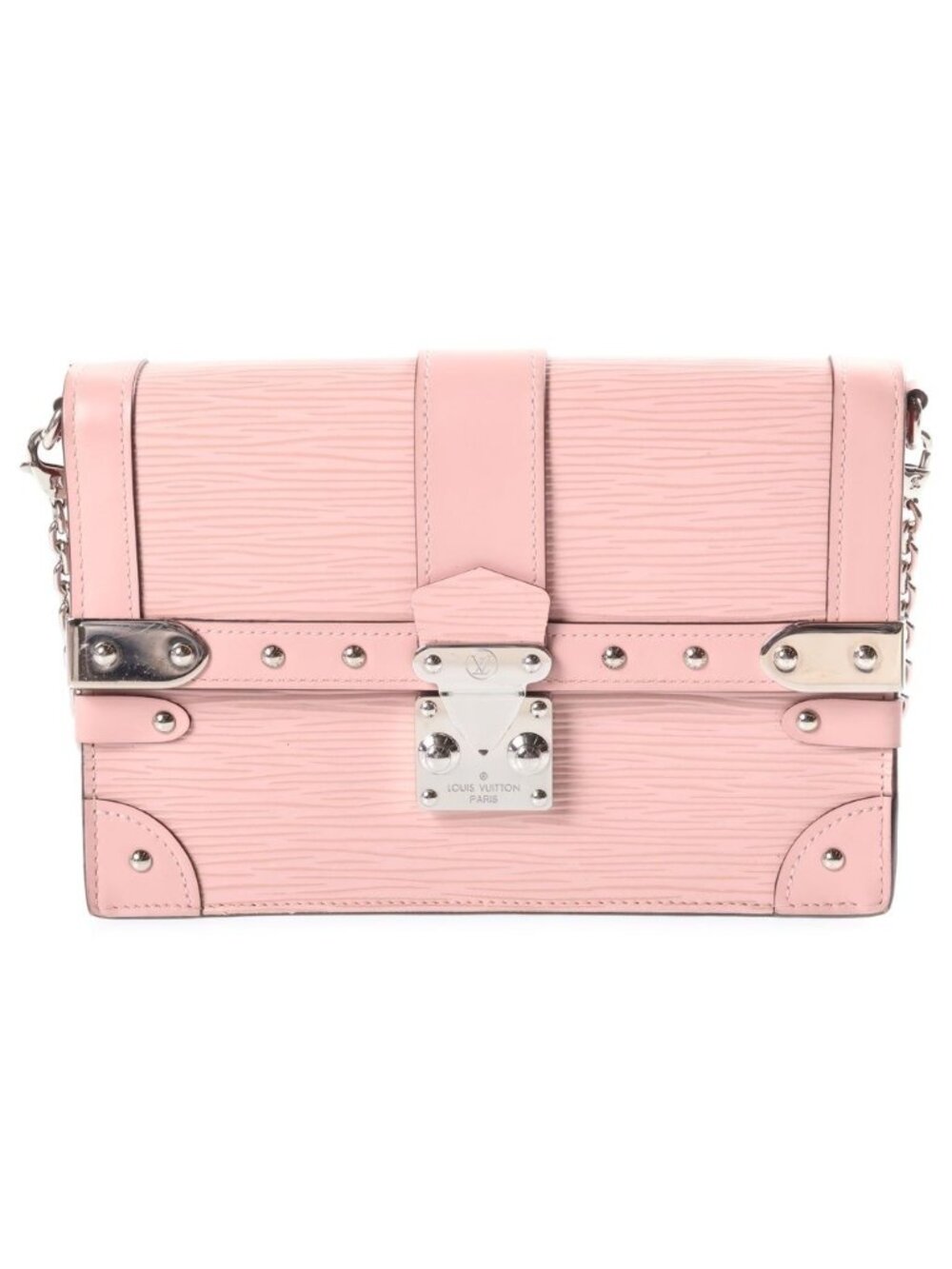 Louis Vuitton Epi Portefeuille Trunk Rose Ballerine Chain Shoulder Bag Pink